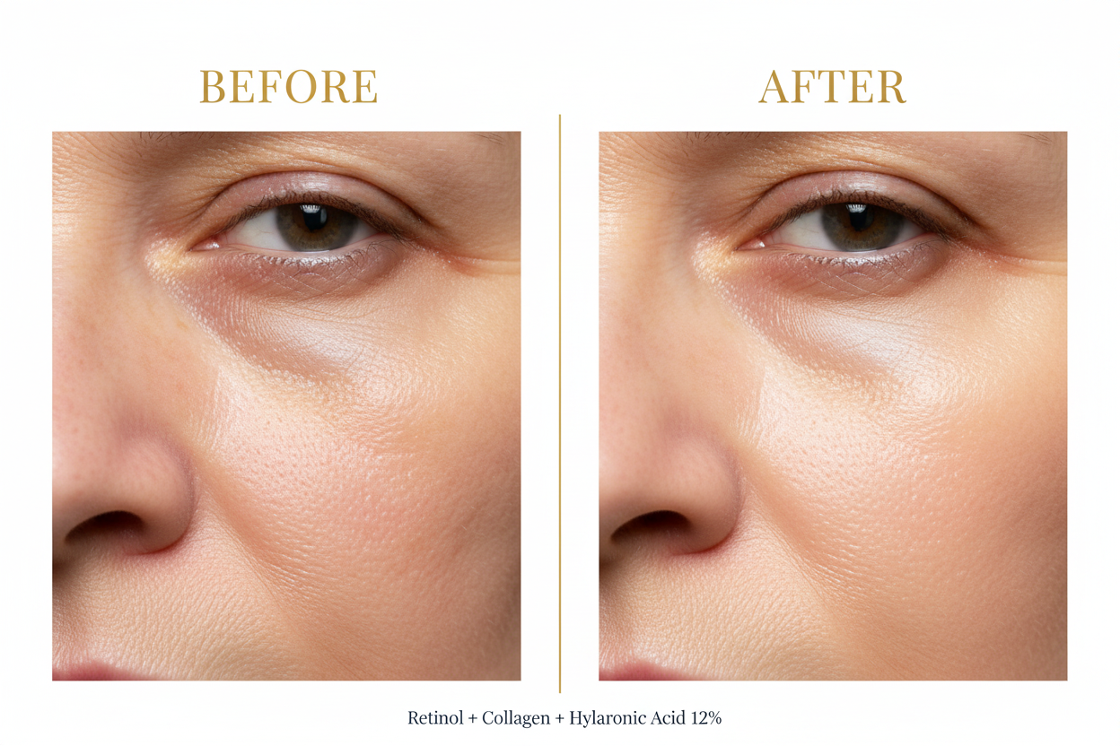 Retinol Collagen Moisturizer Before & After