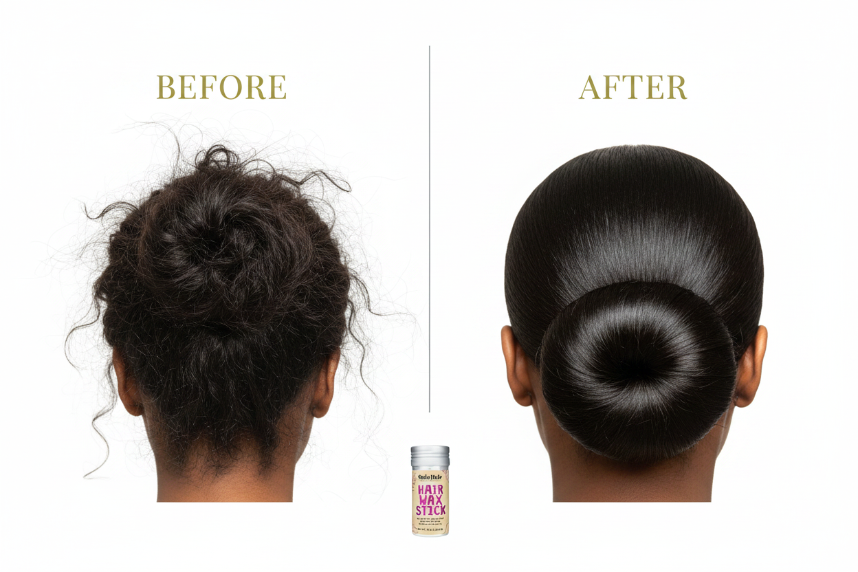 Slick Back Bun Before & After