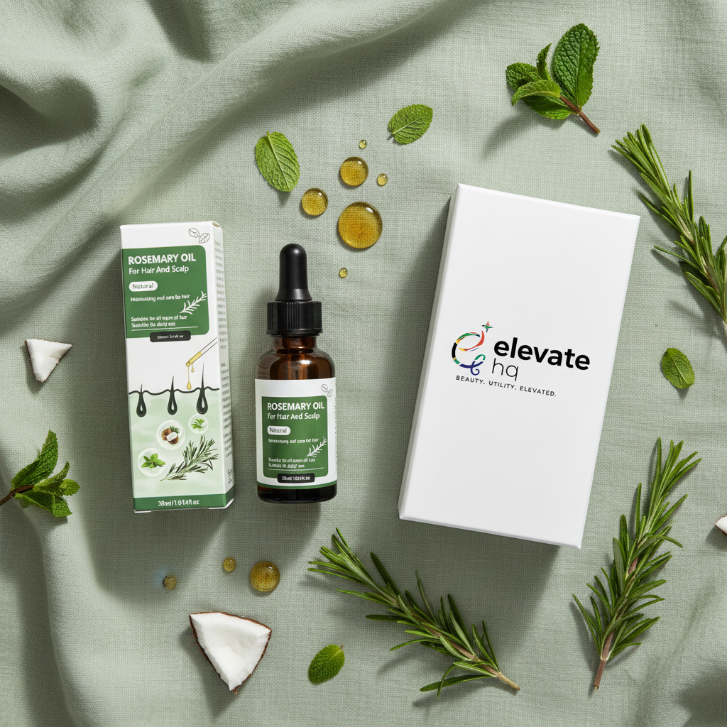 ElevateHQ Rosemary Oil Flat Lay v2