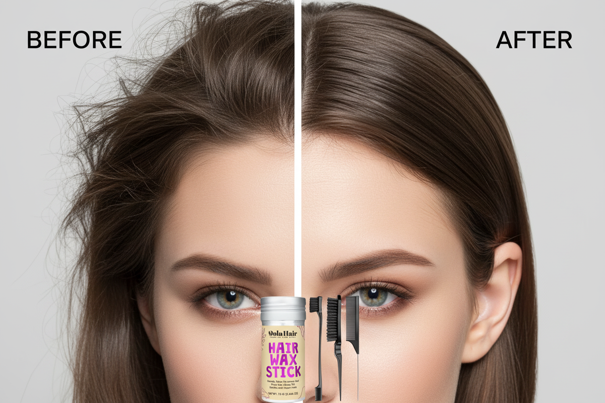 Hair Wax Stick Before and After - White Female